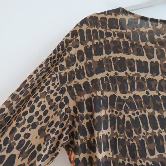 MAJESTIC FILATURES Soft Touch Long Sleeve Crewneck T Shirt Leopard Print Sz 2 - Picture 11 of 12